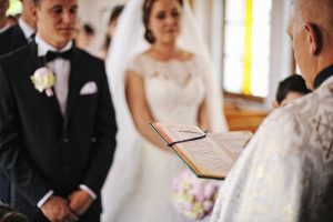 Groom and Bride getting married